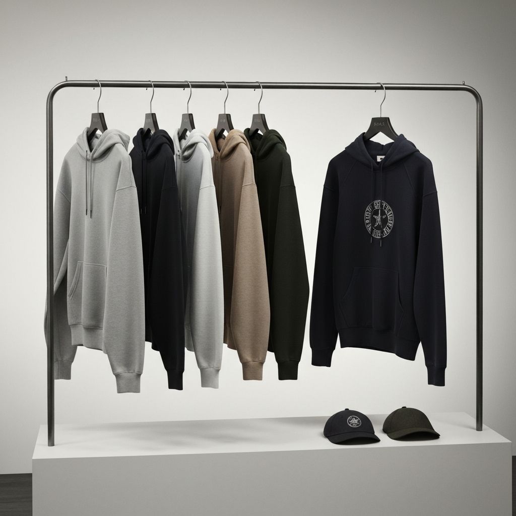 Streetwear collection featuring hoodies and t-shirts